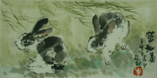 牛砚耕-双兔图.jpg