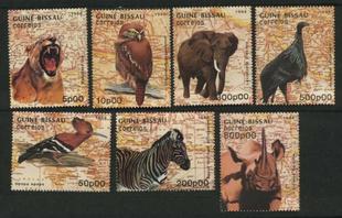 C1988年动物和地图 狮 鸺鹠 鸟 斑马 象 珠鸡 犀牛.jpg