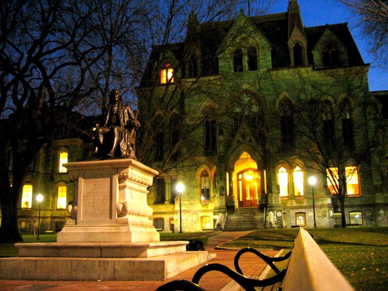 Penn College Hall and Ben Franklin Statue.jpg